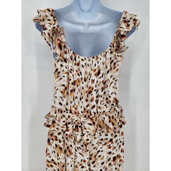 Sophia Jeans by Sofia Vergara Animal Print Peplum Midi Dress Women’s Size Medium - Picture 6 of 9